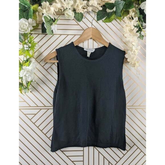 Barneys New York Women's Black Sleeveless Knit Tank Top Size Small Cotton Blend - Picture 1 of 7